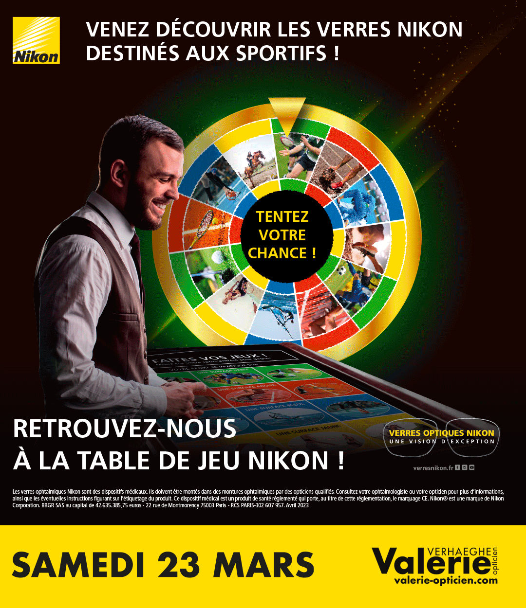 Flyer de l'évènement Nikon chez Valérie Verhaeghe